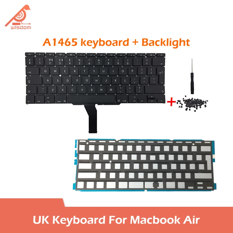 Laptop A1370 A1465 A1369 A1466 Keyboard UK English For Macbook Air 11