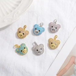 ZHUKOU Bear charms for jewelry making multicoloured Cute Bear earring charms pendants women jewelry materials wholesale VD1284