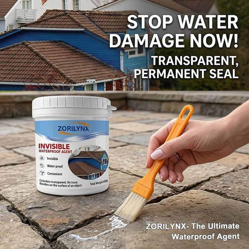 Agente Impermeabilizante Invisible, Sellador Antifugas en Aerosol, Repara Fugas en Techos, Baños y Paredes, ZORILYNX 450g con Brocha