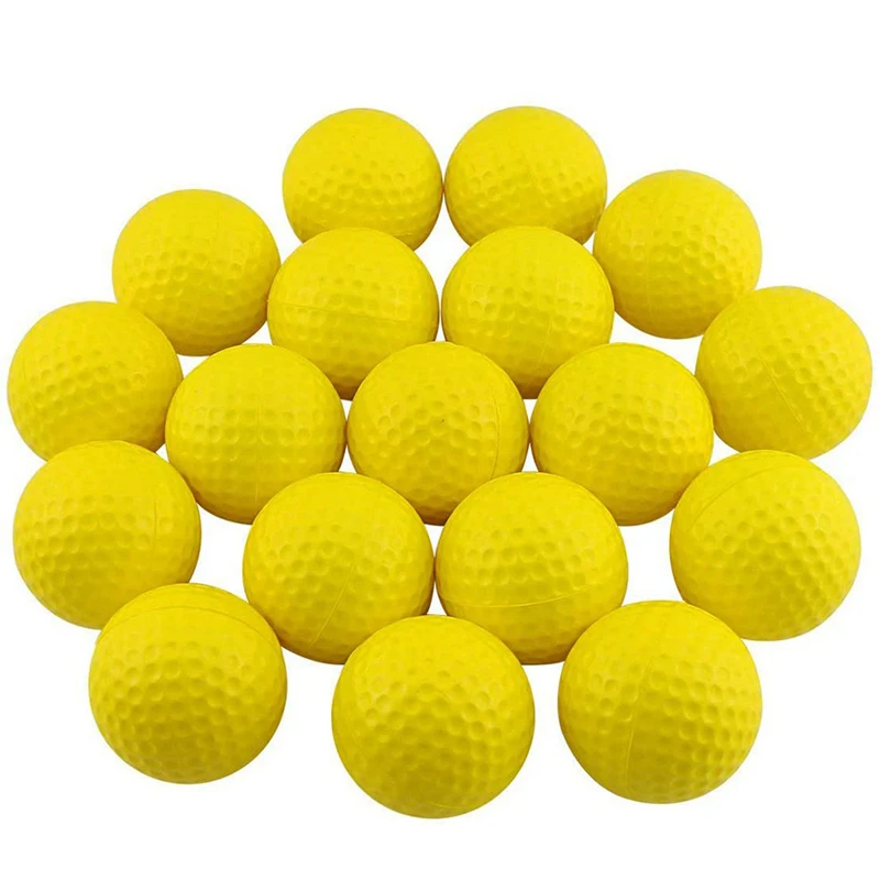 6-12PCS/Set PU Golf Balls Yellow Practice Balls for Golf Training 42.67mm Perfect for Beginners Indoor Simulator Practicing ZYF