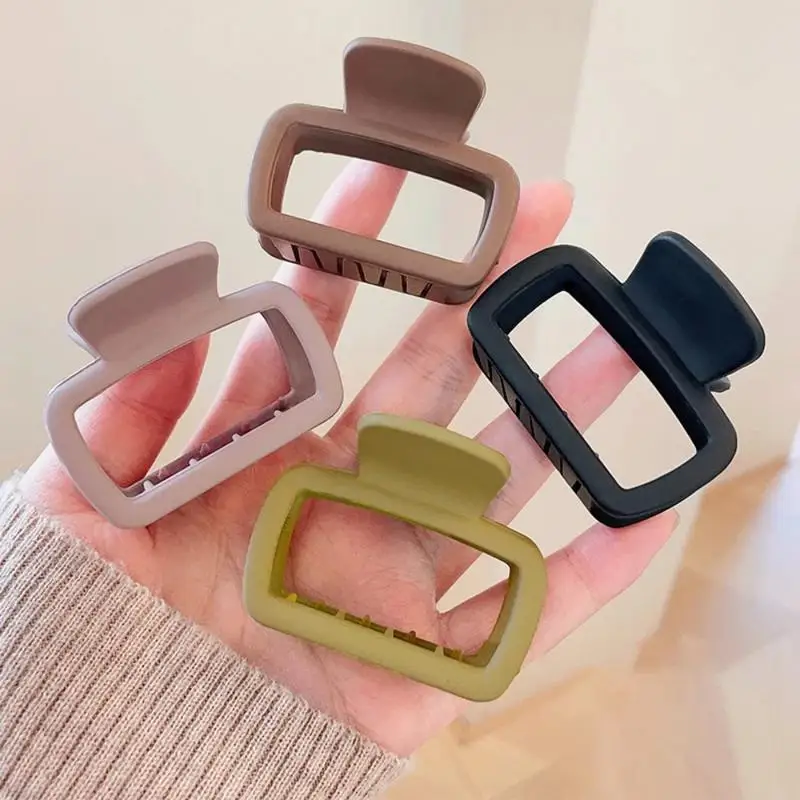 4er-Set Kleine Haarklammern für Frauen und Mädchen, 5,2 cm Quadratische Hochpferdeschwanz-Klammern, Einfache Matte Rutschfeste Haarstyling-Accessoires – Detail 1