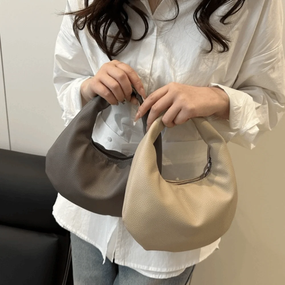 

Stylish Solid Color Clutch Bags Pu Leather Small Tote Bag Commute Women Handbags Female