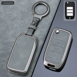 3 Buttons Metal + Leathe Car Key Case Cover Fob Skin Holder Shell for MG3 MG5 MG6 MG7 MG ZS GT GS 350 360 750 Roewe RX5