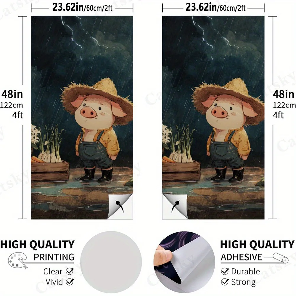 Pig with Straw Hat in Rain - Sandbag Board for Fitness Training, Heavy-Duty Wear-Resistant Sandbag Boards for Home Gym and Outdo