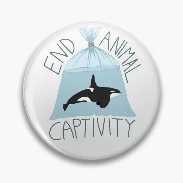 End Animal Captivity Orca  Soft Button Pin Fashion Collar Creative Clothes Women Hat Metal Badge Brooch Cute Lover Jewelry Funny