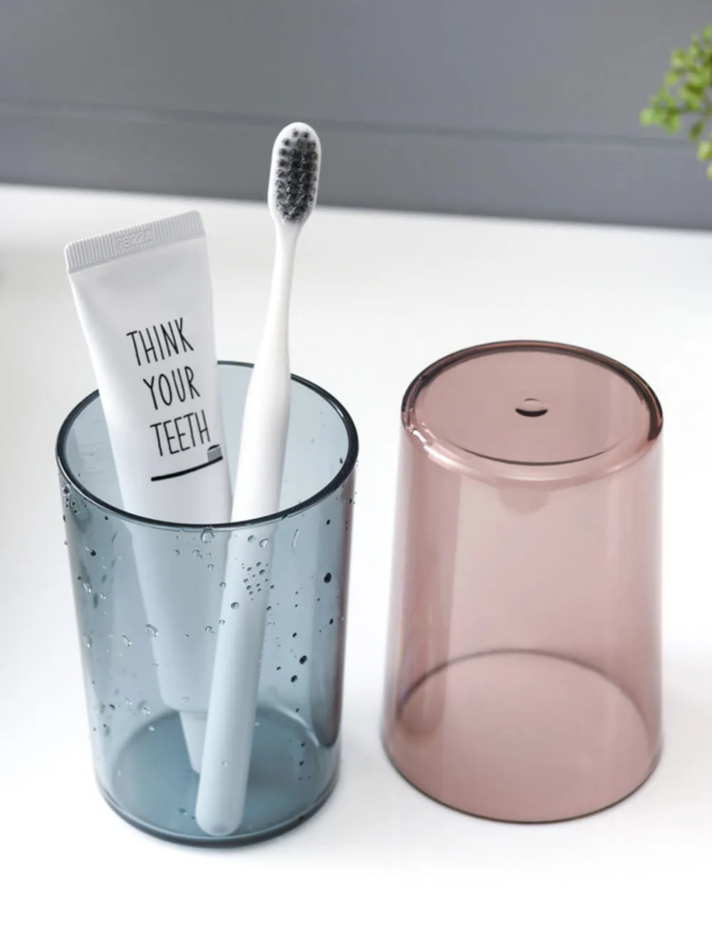 

Transparent Plastic Toothbrush Cup Household Wash Basin Cup Round Mouthwash Cup Water Cup