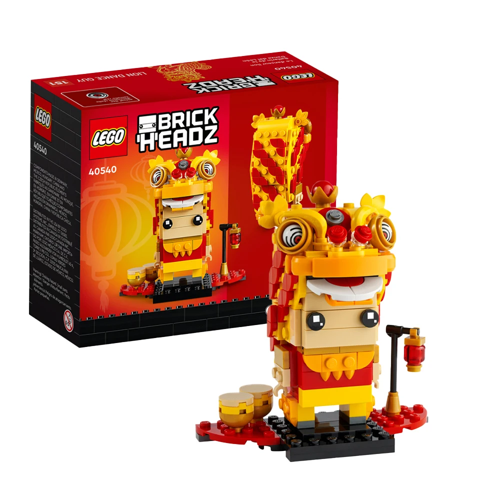 لعبة مكعبات بناء ليغو LG-40540 زخرفة تزيين تمثال رقص الأسد، هدية مكعبات البناء للأولاد والبنات