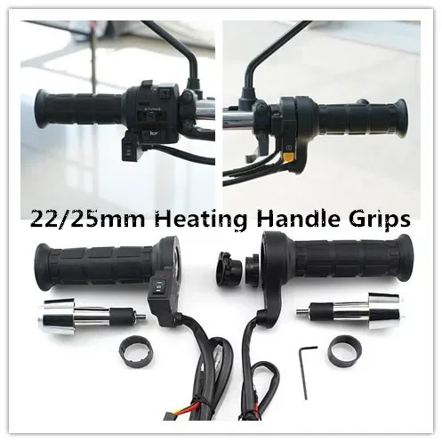 Motorcycle 25mm 22mm Heating Handle Grips 22mm/25mm Throttle Diameter Heated grips High Quality Winter