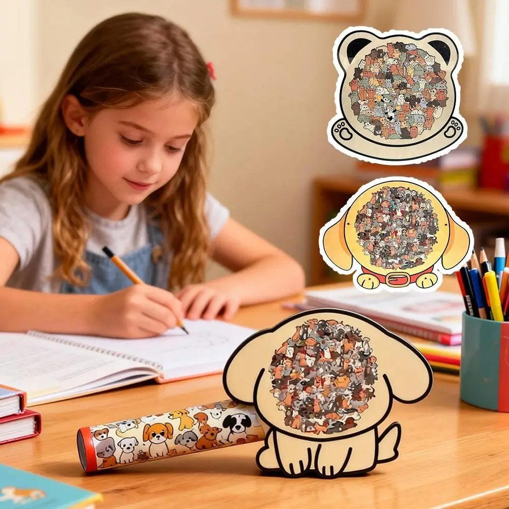 

Macaron-colored Puppies Wooden Puzzle Irregular Shapes Puzzle Toys Puppy Outline Border Puppy Puzzle Decoration Cartoon