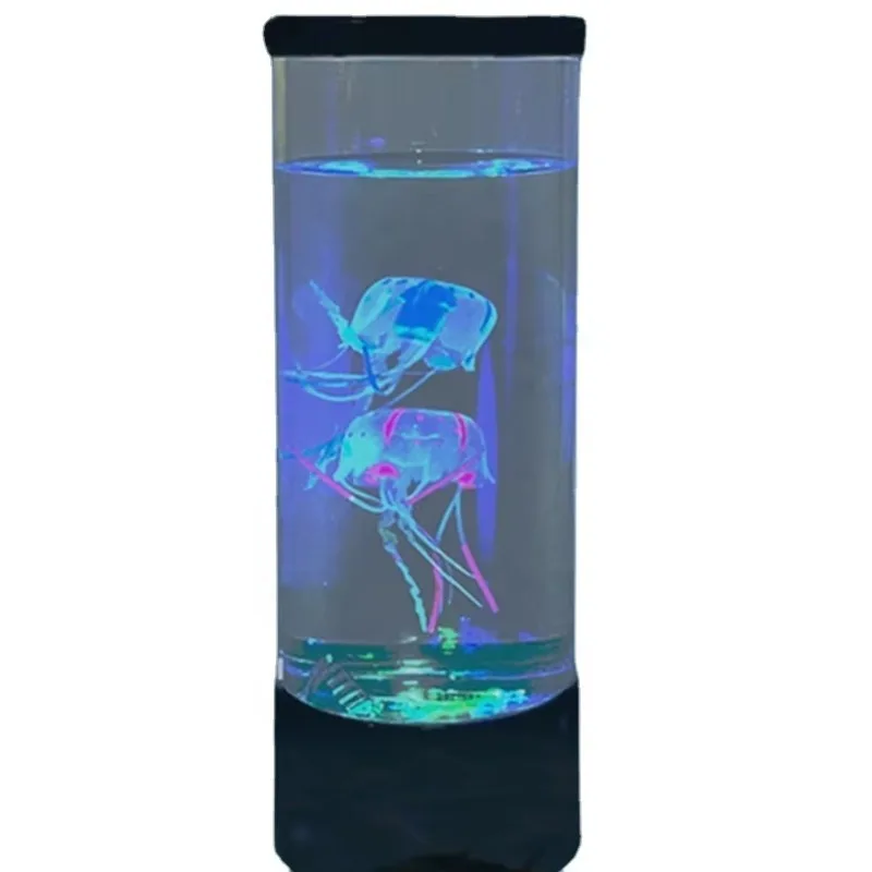 Jellyfish Tank Table Lamp Fantasy Jellyfish Lamp 7 Color Changing Electric Round Jelly Fish Aquarium Lava Lamp