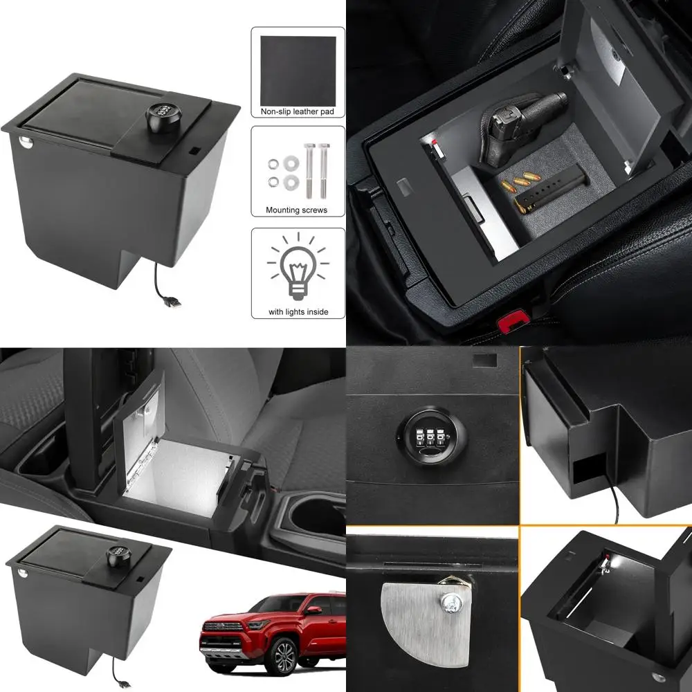 

Консольный сейф для пистолета со светодиодной подсветкой, совместимый с Toyota 4RUNNER 2010-2021, заменяет 00016-86184