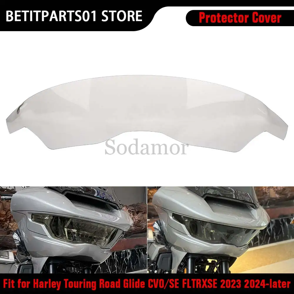 

Motorcycle Dark Smoke Light Smoke Headlight Guard Screen Protector Cover For Harley Touring Road Glide CVO/SE FLTRXSE 2023-later