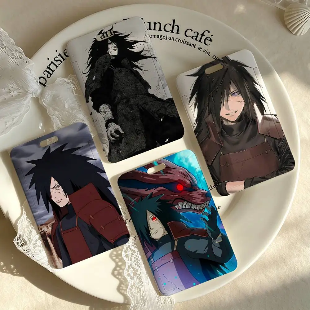U-Uchiha Madara Card Holder, Leather Card Storage Box, Key Chain, Access Tag Holder, ID Card Holder, Key Chain