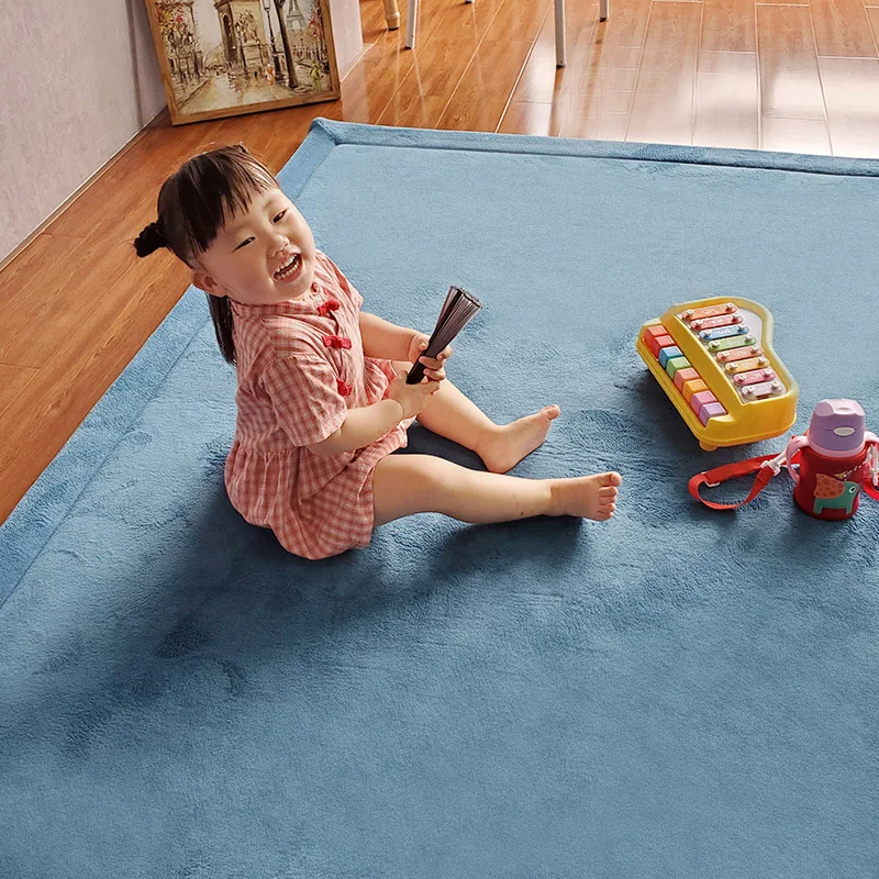 Coral Fleece Carpet for Living Room Luxury 2.5cm Thickened Warm Bedroom Kids Room Area Rugs Anti Slip Tatami Floor Mat Mattress