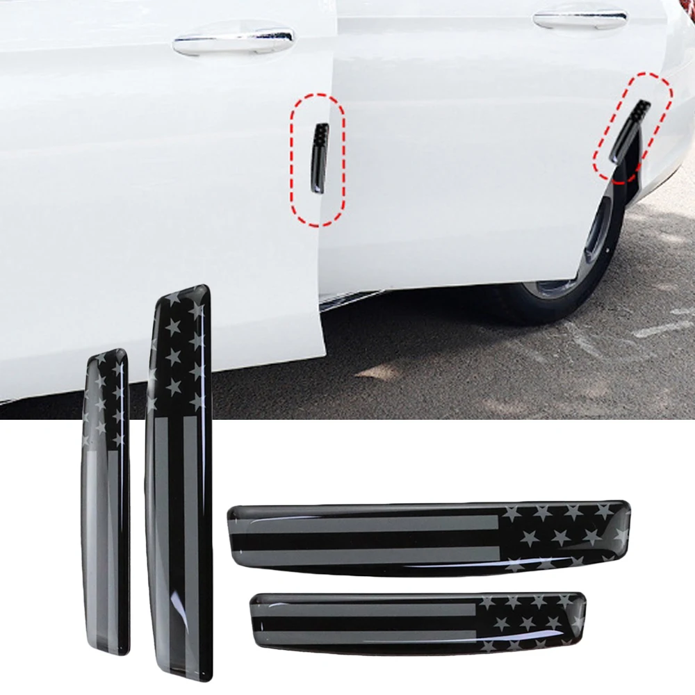 

4pcs Car Door Edge Scratch-resistant Strip Handle Anti Scratch Protection Sticker American Flag Styling Guards Trim Accessories