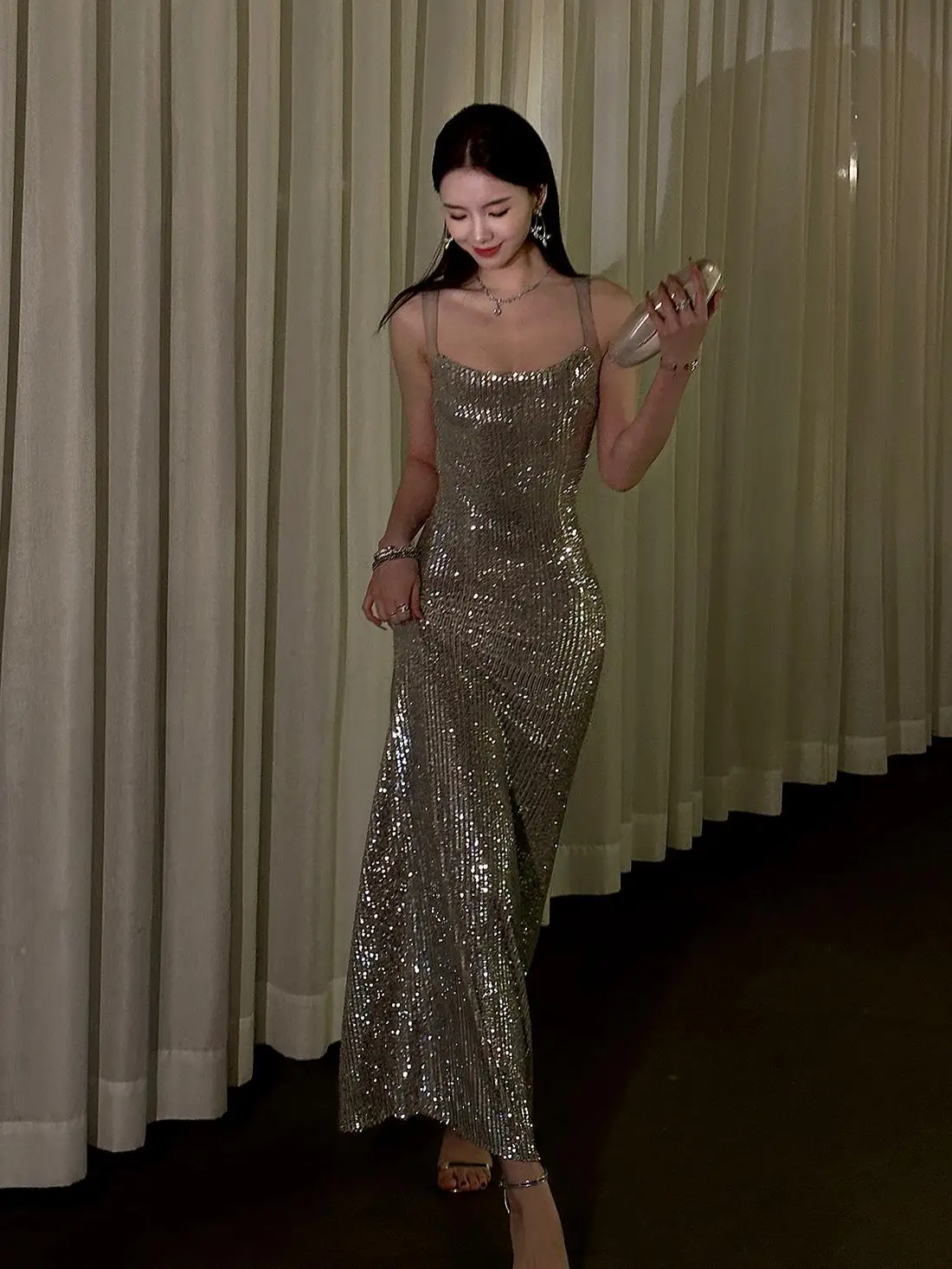 

Оригинальное вечернее платье Journeyj с серебряными пайетками и русалкой, сексуальное платье Bal Cisas для вечеринок с высокой талией, облегающее платье средней длины