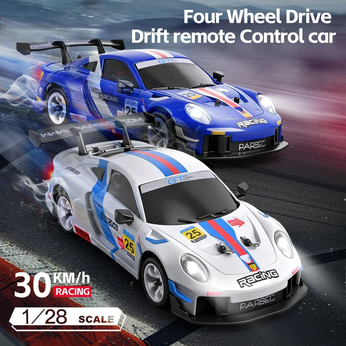 WLtoys 284019-A 284191 1:28 2.4G RC Car With LED Lights 4WD Gyro 30KM/H Remote Control Car Off-Road Drift Vehicle Toys For Kid