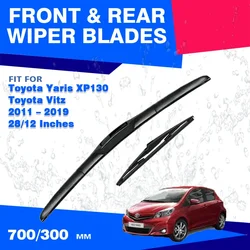 For Toyota Yaris Vitz XP130 2011 - 2019 Front Rear Wiper Blade Windshield Windscreen Quiet Durable Brushes Accessories 2012 2018