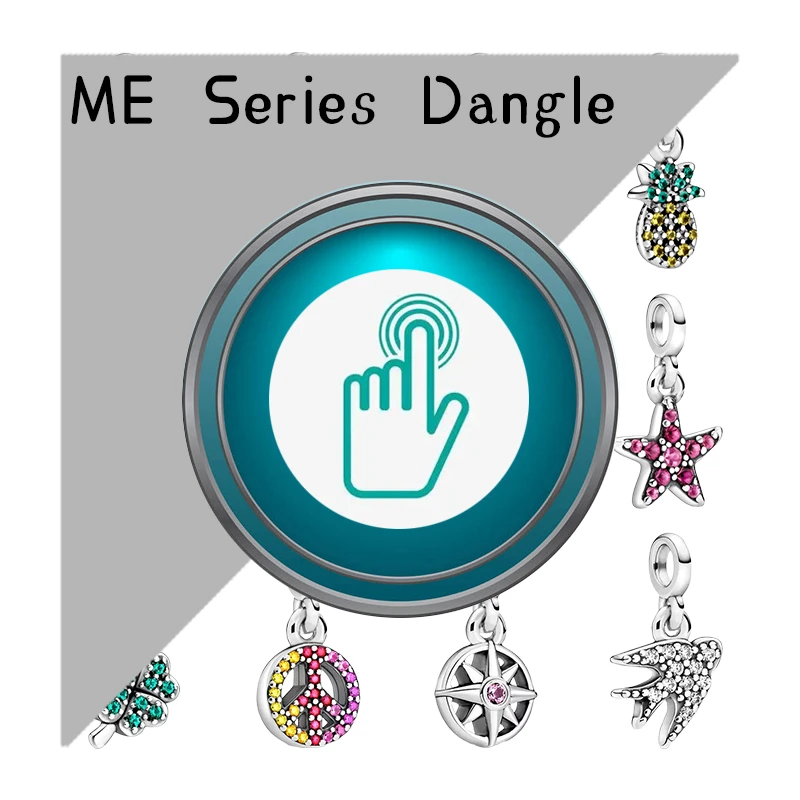 

Silver 925 ME Pendants Charms For Bracelets Women DIY Jewelry Making Crown Butterfly Star Hamsa Hand Palm Tree Starfish Compass