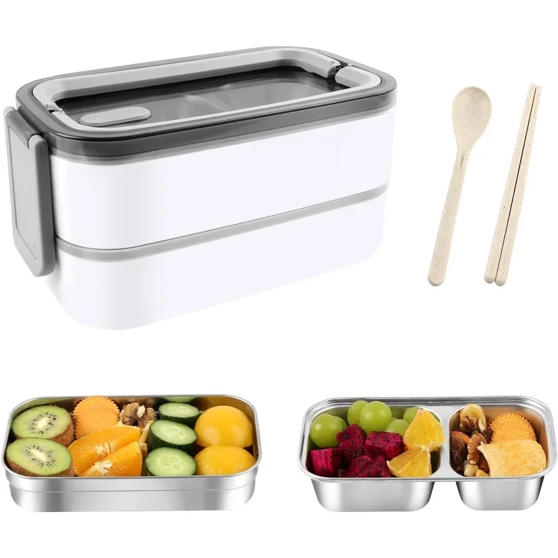 

2-Ярусный пищевой контейнер из нержавеющей стали 304 для взрослых, мужчин, женщин