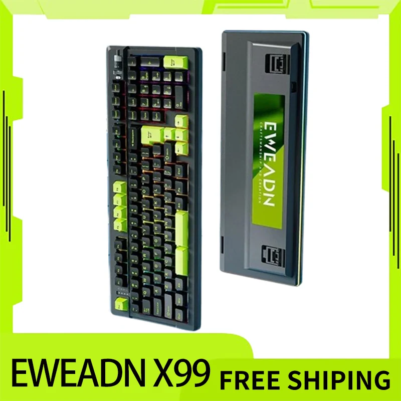 

Eweadn X99 Keyboard 2.4g Three-Mode Pbt Game Mechanical Keyboard Custom Gasket Rgb Hot Swap Keyboards For Desktop Computer