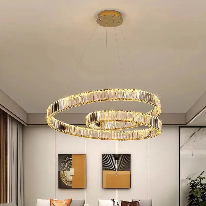 

Modern Luxury Glass LED Crystal Chandelier Spiral Dimmable Pendant Lights for Living Dining Villa Attic Home Lighting Decoration