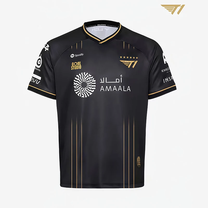 

New 2025 League of Legends S15 Champion 6-star T1 Commemorative T-shirt Champion FAKER KERIA Fans Fashion V-neck T-shirt