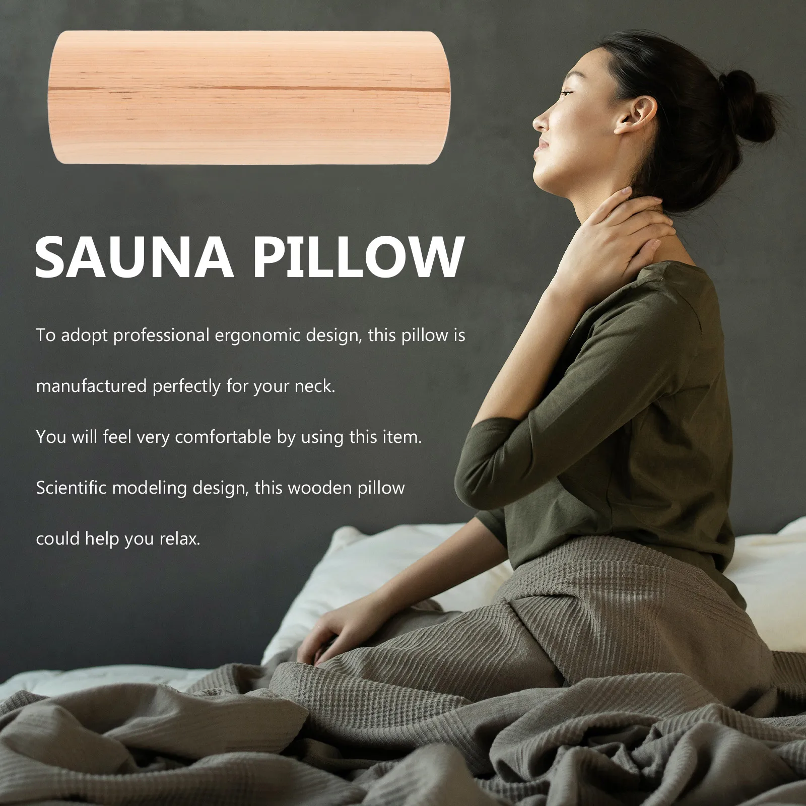 

Wooden Neck Pillow Scientific Modeling Sauna Cervical Massage Pillow Shoulder Support Sauna Room Back Bolster Relaxation