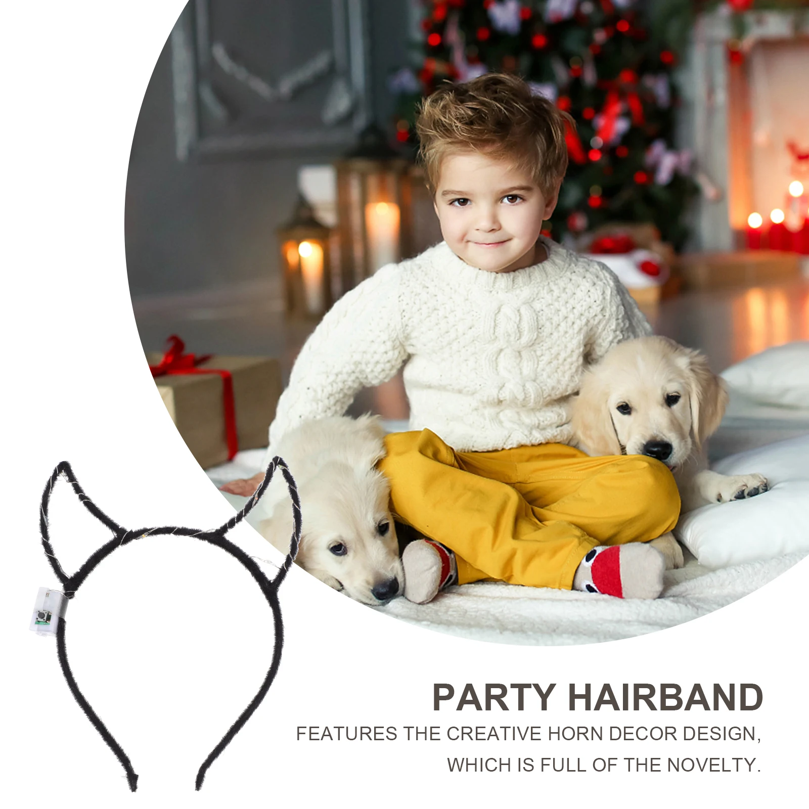 

5pcs LED Horn Headb Black Luminous Hair Hoops Creative Headdress Festival Party Costume Decorative Accessories