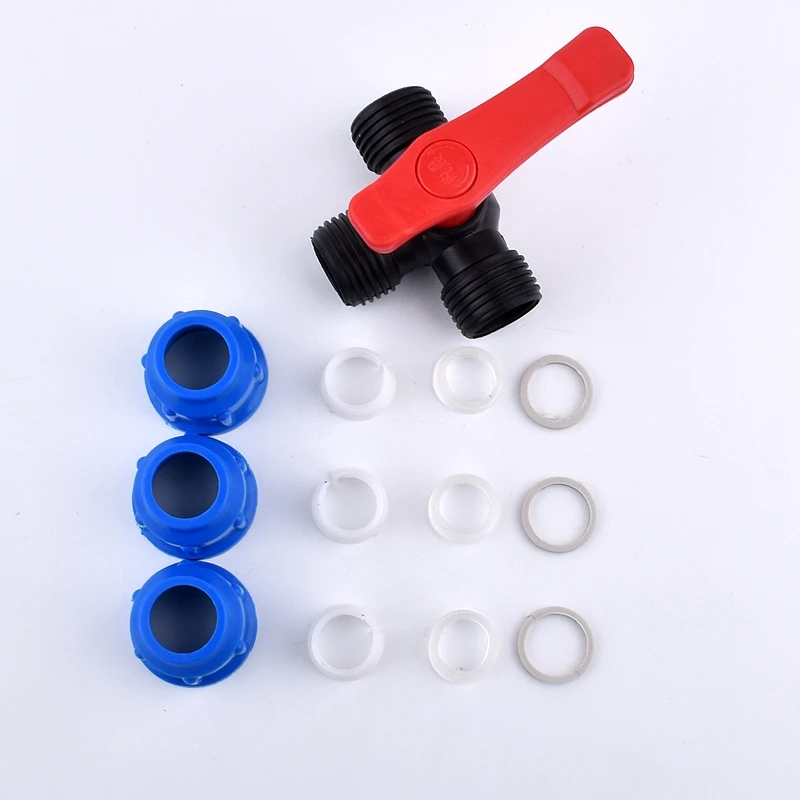 1Pc 20/25/32/40/50/63mm Valvole a sfera in PVC Tubo dell'acqua in plastica Valvola rapida Tubo in PE Connettori veloci a 3 vie Accessori per l'irrigazione