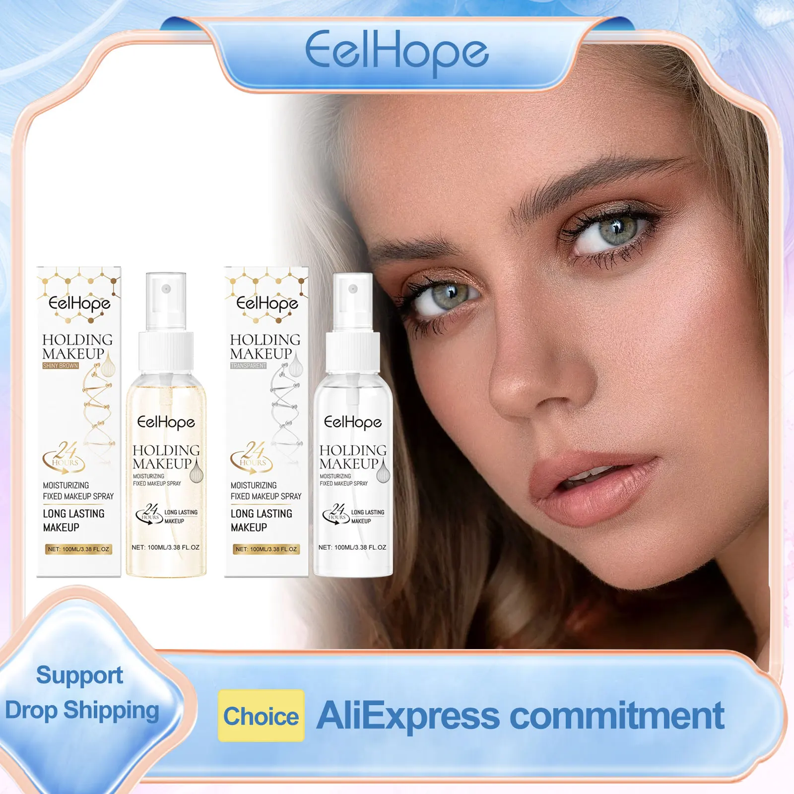 

Eelhope Makeup Setting Spray Long Lasting Waterproof Deep Hydration Lightweight Non-greasy Finishing Spray for Makeup Products