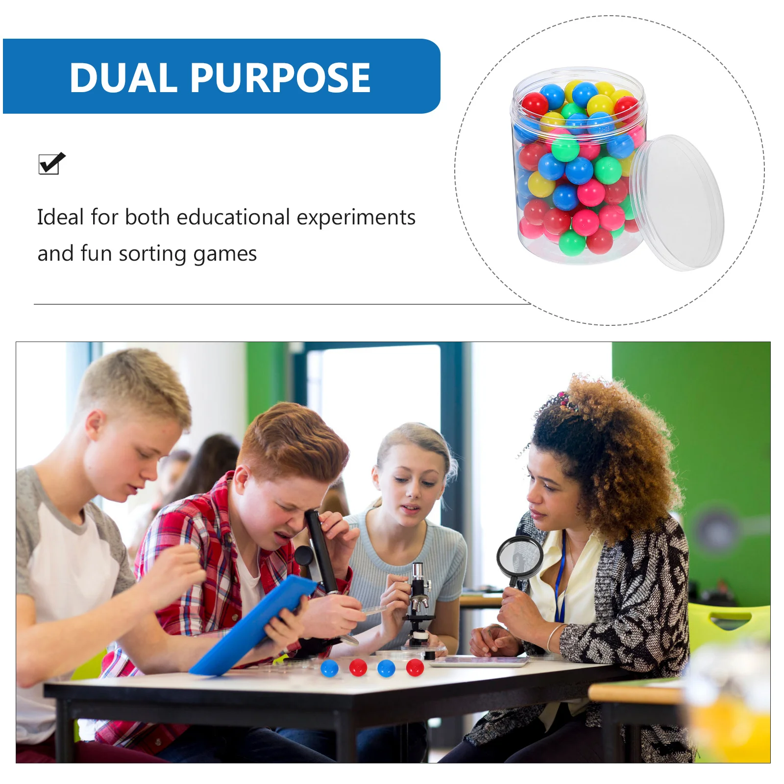 ลูกบอลพลาสติกมอนเตสซอรี่ 100 ชิ้น ขนาด 2 ซม. น้ำหนักเบา สีสันสดใส แบบกลวง สำหรับเด็กก่อนวัยเรียน ฝึกนับเลข สำหรับการทดลองและการเรียนรู้