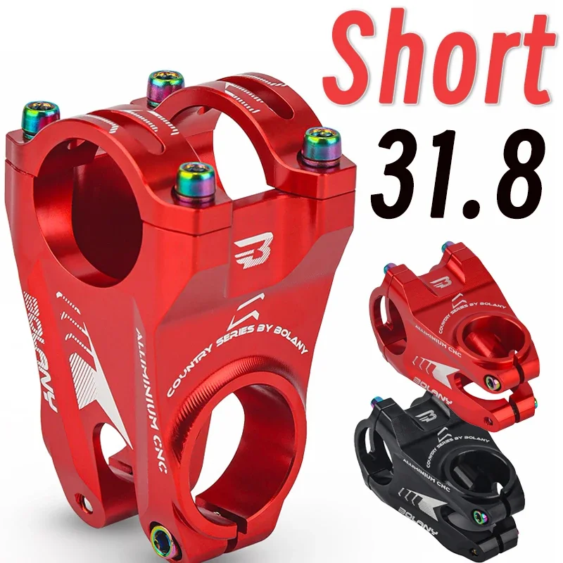 

BOLANY MTB Short Stem 31.8mm 50mm Ultralight Bicycle Handlebar Aluminum Power Stem Bike Table For Mountian Road Downhill Bike