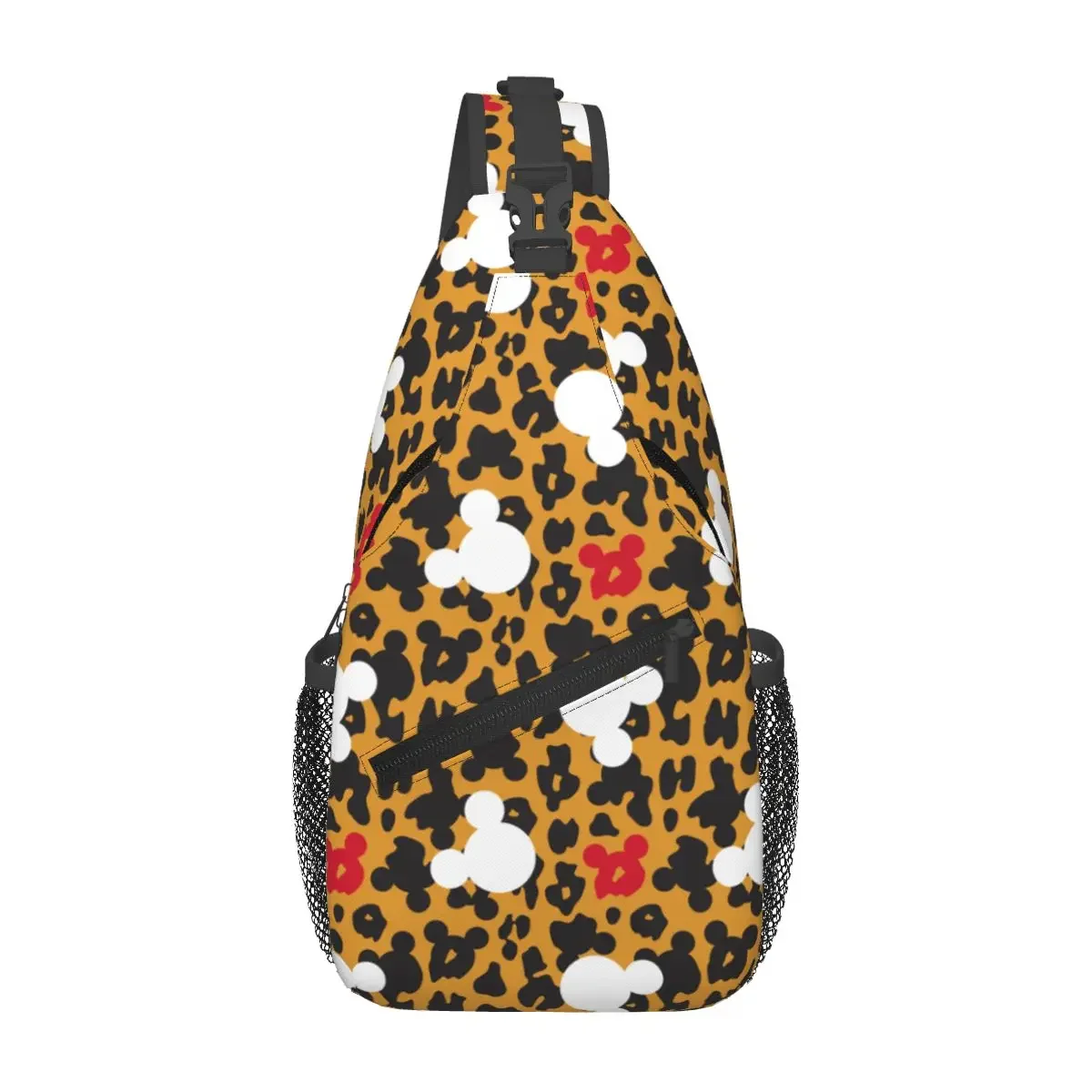 Minnie Mouse Leopard Sling Bags Chest Crossbody Shoulder Backpack Outdoor Hiking Daypacks Pattern School Bags