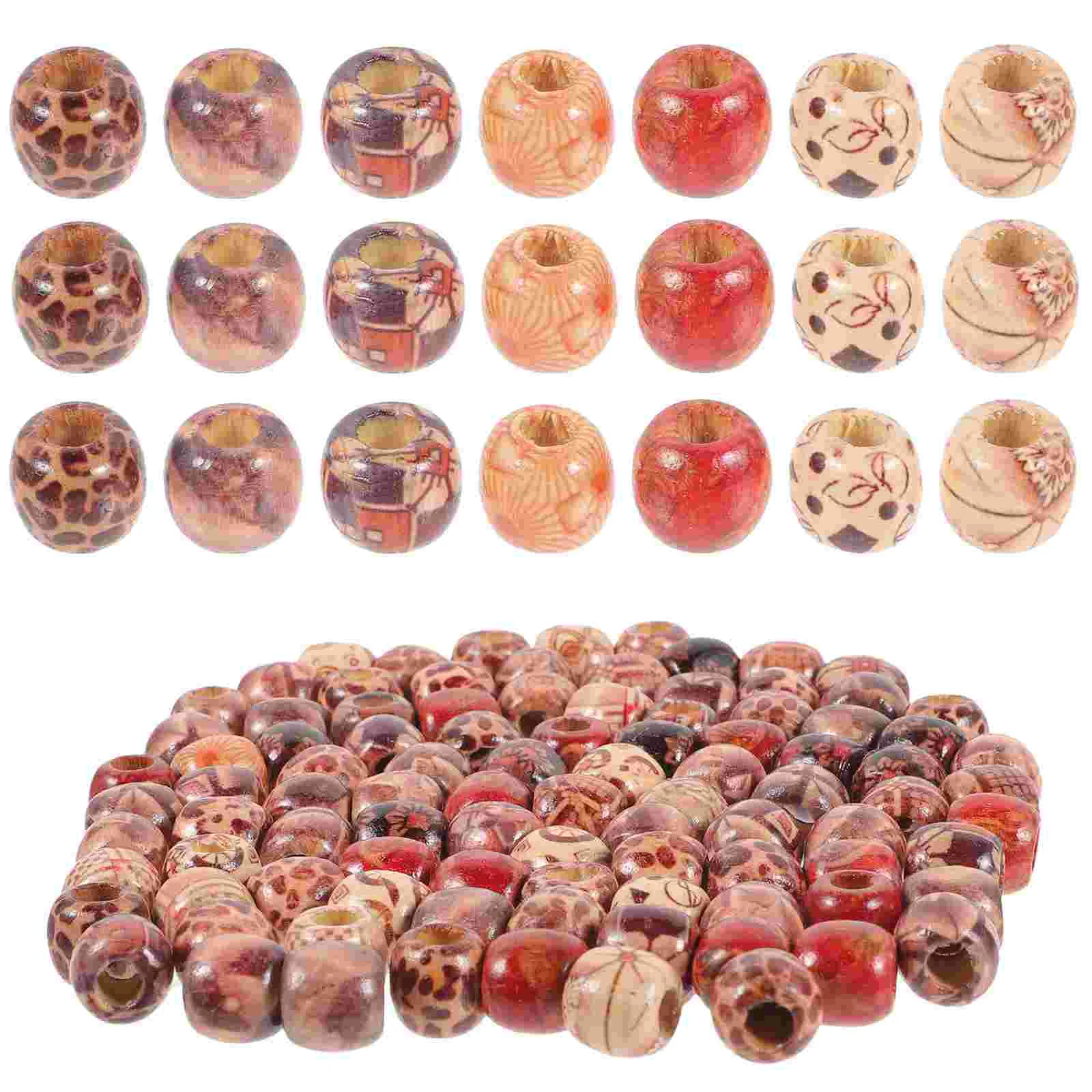 

100 Pcs Dreadlocks Braiding Beads Accessories Jewelry Macrame Hair for Braids Wooden to Weave