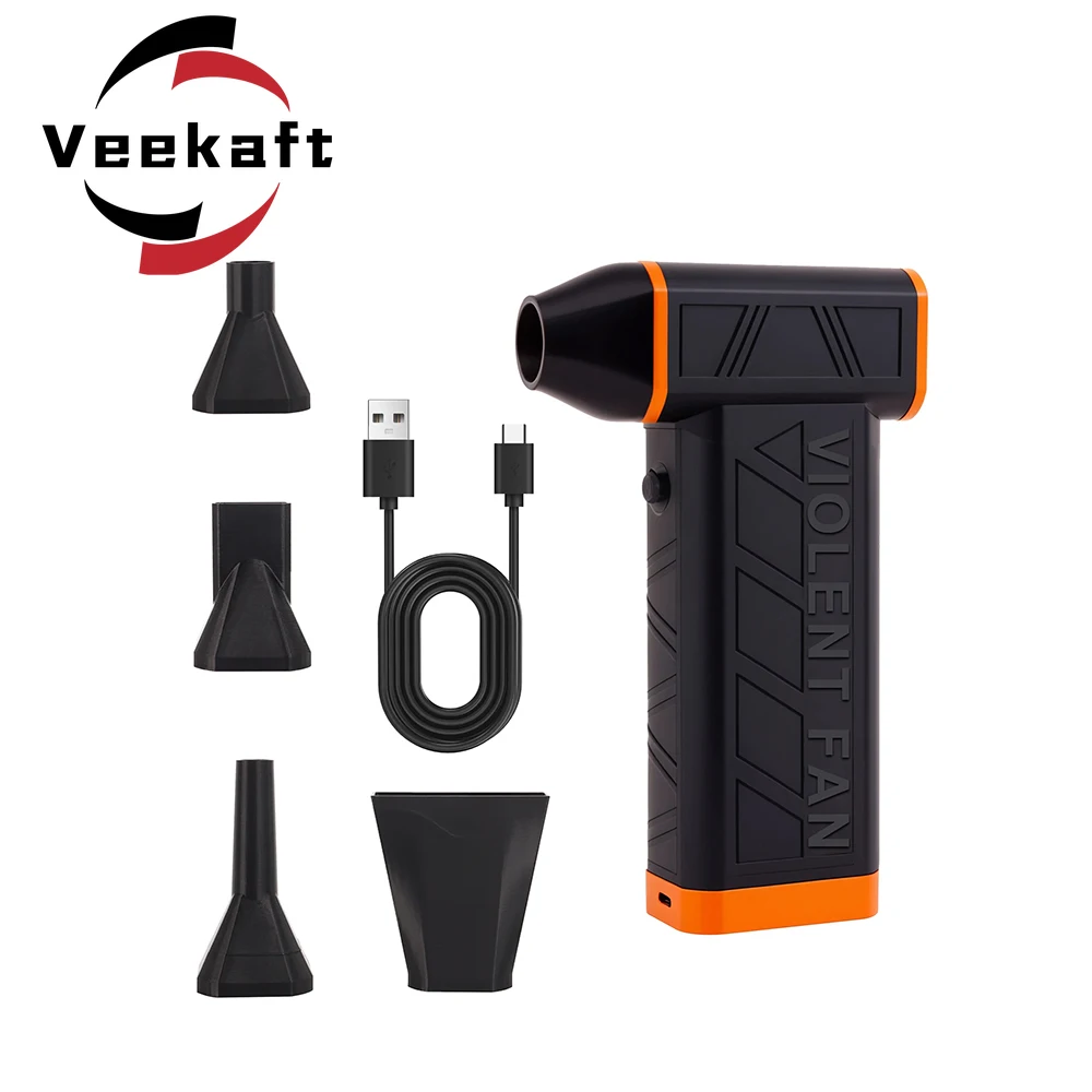 

Veekaft, 1 комплект, турбовентилятор, высокоскоростной пылесос с наддувом, ураган, ручной беспроводной мини-портативный мини-вентилятор