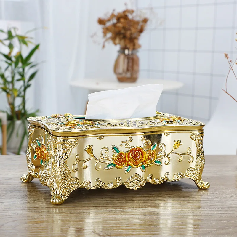 High-grade European KTV hotel paper towel box, paper for roses, plastic material, multiple paper boxes for family vehicles