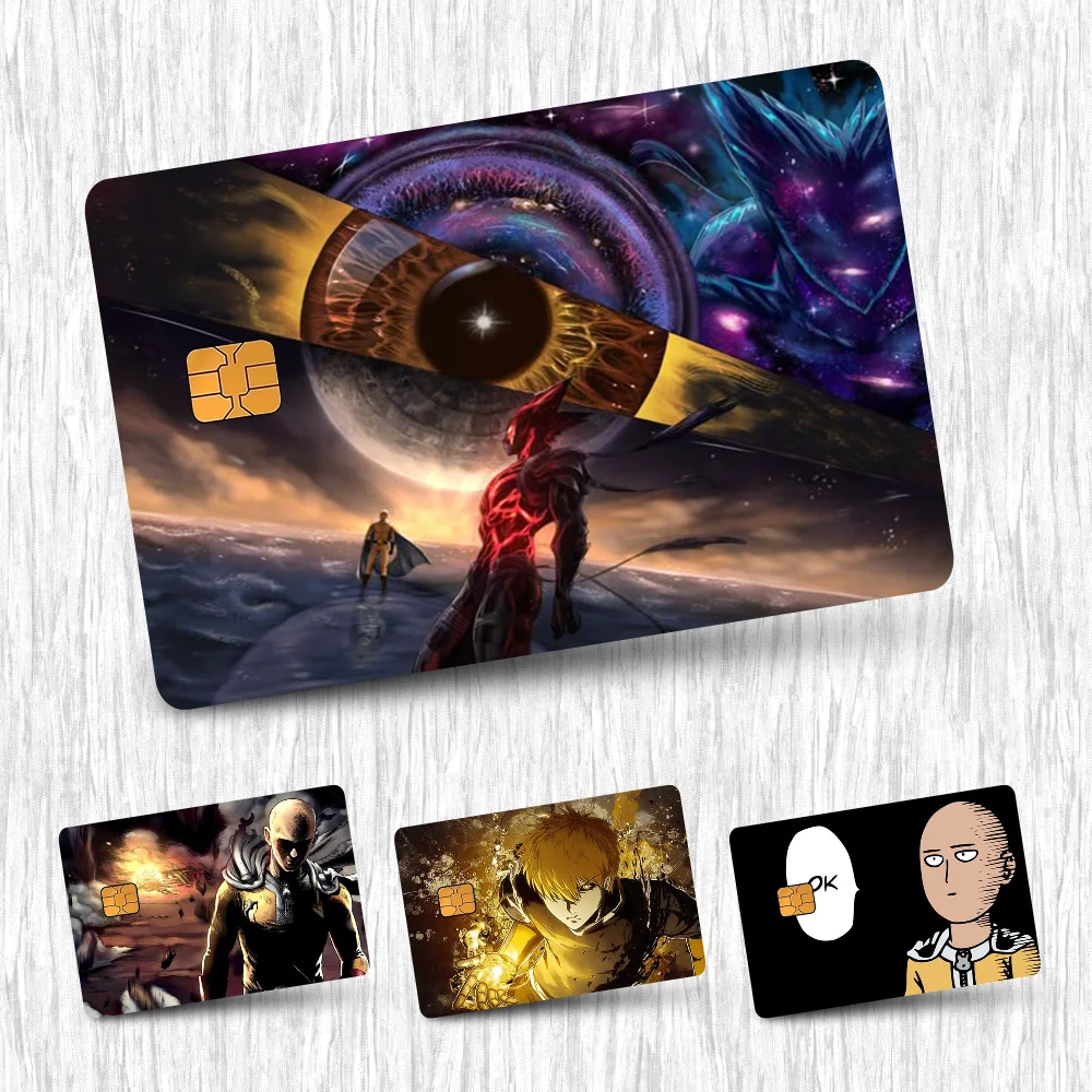 One Punch Man Saitama Vs Garou Card Stickers Credit Card DIY Card Protector Stickers Waterproof Film Skin Cover