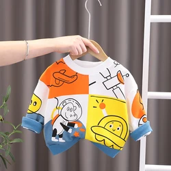 New Spring Autumn Baby Boys Girl Cartoon Cotton Printe Hoodies Children Kids Casual T-Shirt Sportswear Infant Clothing 0-5 Years