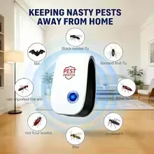 Versión Mejorada del Repelente Electrónico Ultrasónico para Gatos, Anti-Mosquitos, Insectos, Ratas, Ratones y Cucarachas, Disponible en Versiones EU/US/UK/AU