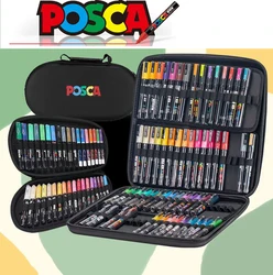 Uni Posca 24/36Colors Markers,Acrylic Painting Pen with Posca Storage Bag Japanese Stationery Art Supplies for Painting Graffiti