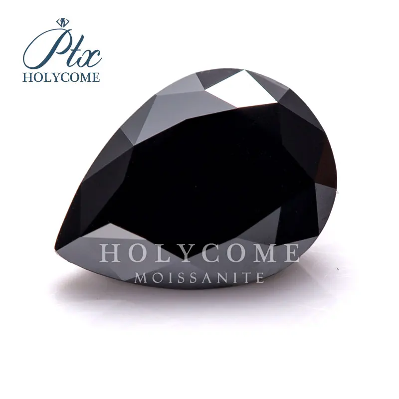 

PTX Brilliant Cut Moissanite Stone Pear Cut VVS1 Black Color Loose Lab Grown Diamond with GRA Certificate Gemstones Wholesale