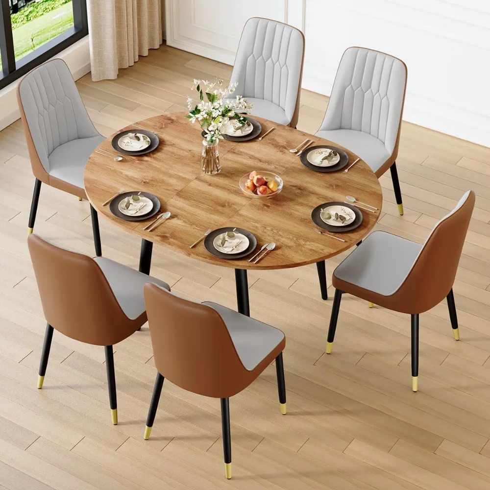 Wood Dining Table Set for 6｜ 42