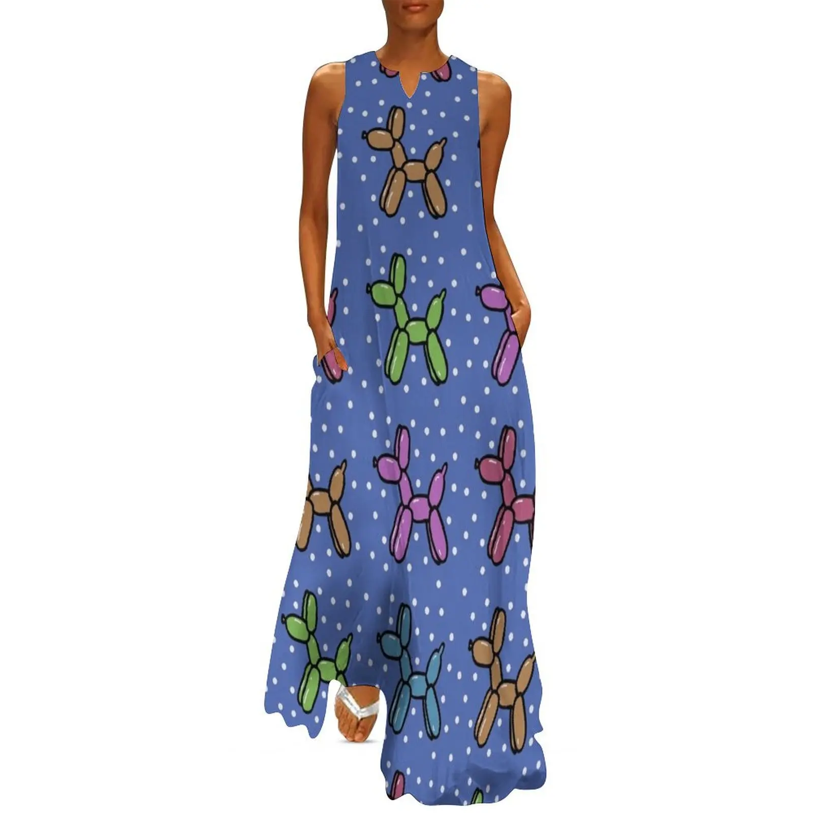 

Balloon Dogs: Muted Multi-color Long Dress women clothes dresses ladies 2025 summer women evening dress