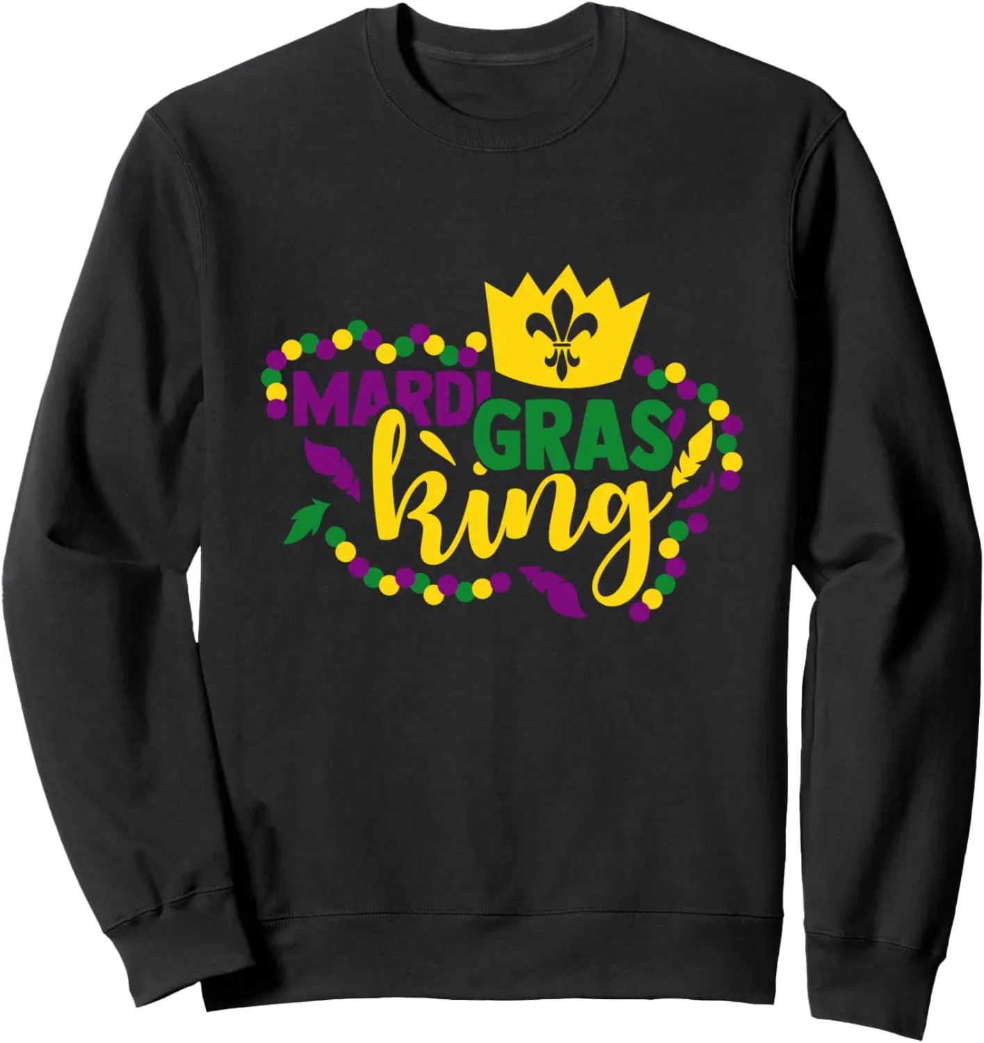 

Colorful Beads Crown Mardi Gras King Sweatshirt