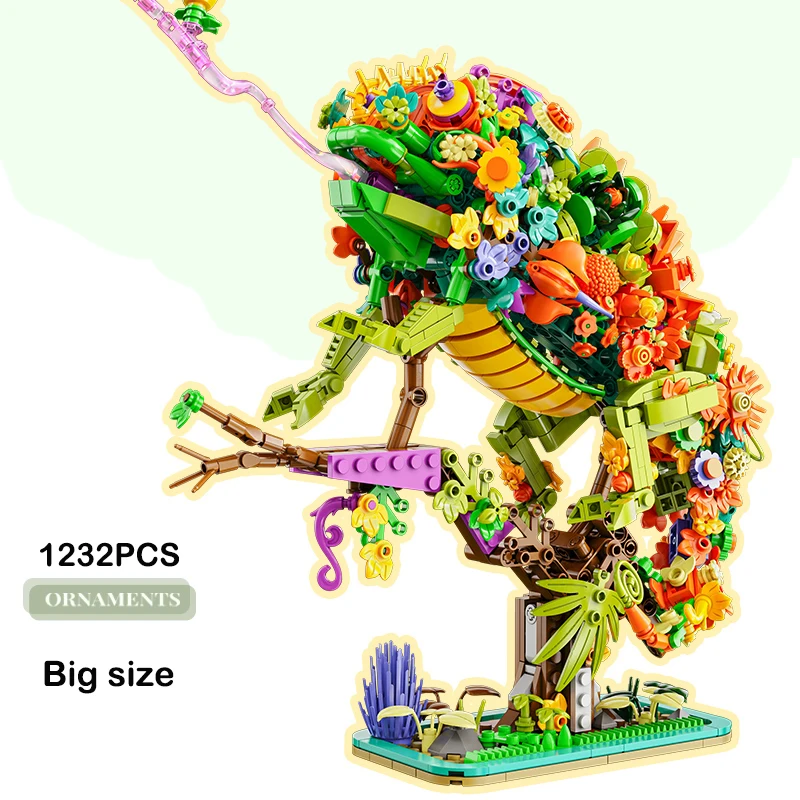 Ideas Series Flower Animals building block Set Macaw Chameleon Beetle Model Bricks DIY Home Decor Kids Toys Valentine\'s Day Gift