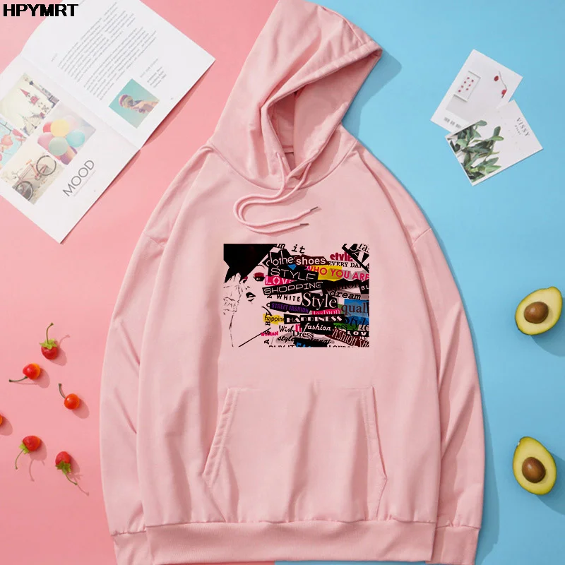 Harajuku Cartoon Casual women's clothing Hooded Top Fashion graphic Print Autumn Winter street long sleeves thin fleece pullover