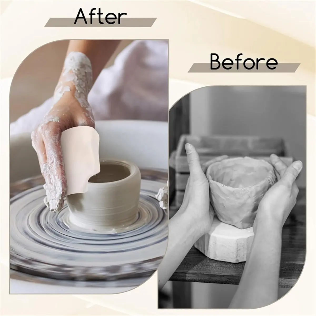 【~ NEW A03R】15 Pcs Chamois Cloth, Pre Cut Chamois Pottery Trimming Tools for Smoothing Pot Rim Ceramic Pottery Tool