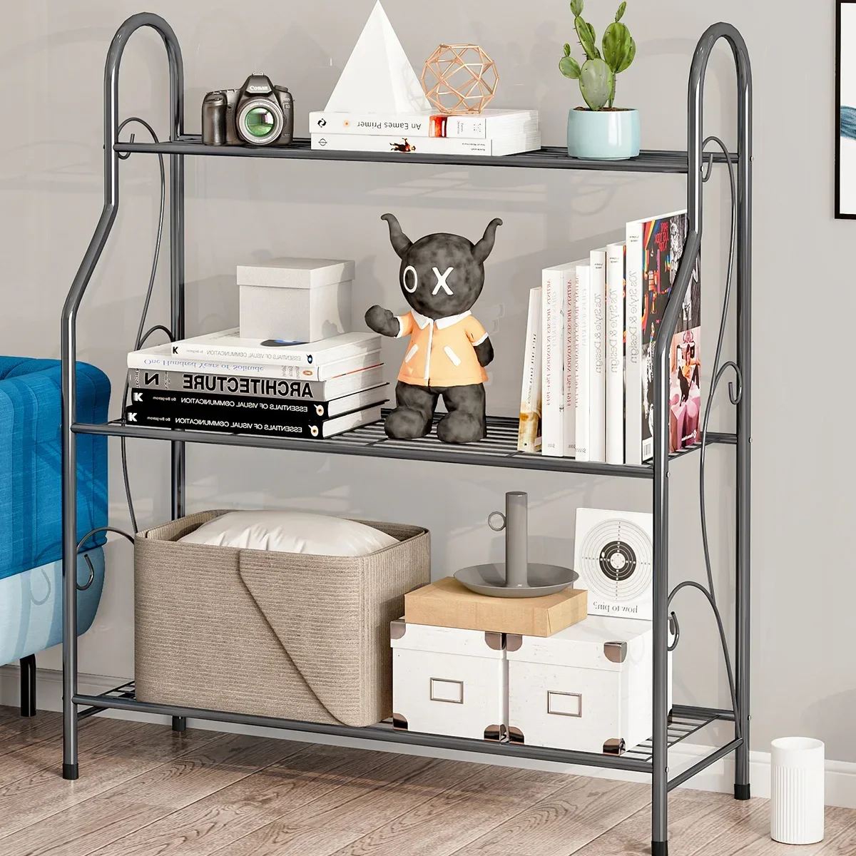 3-Layer multifunctional wrought iron simple assembly flower stand, storage rack, shelf, finishing rack