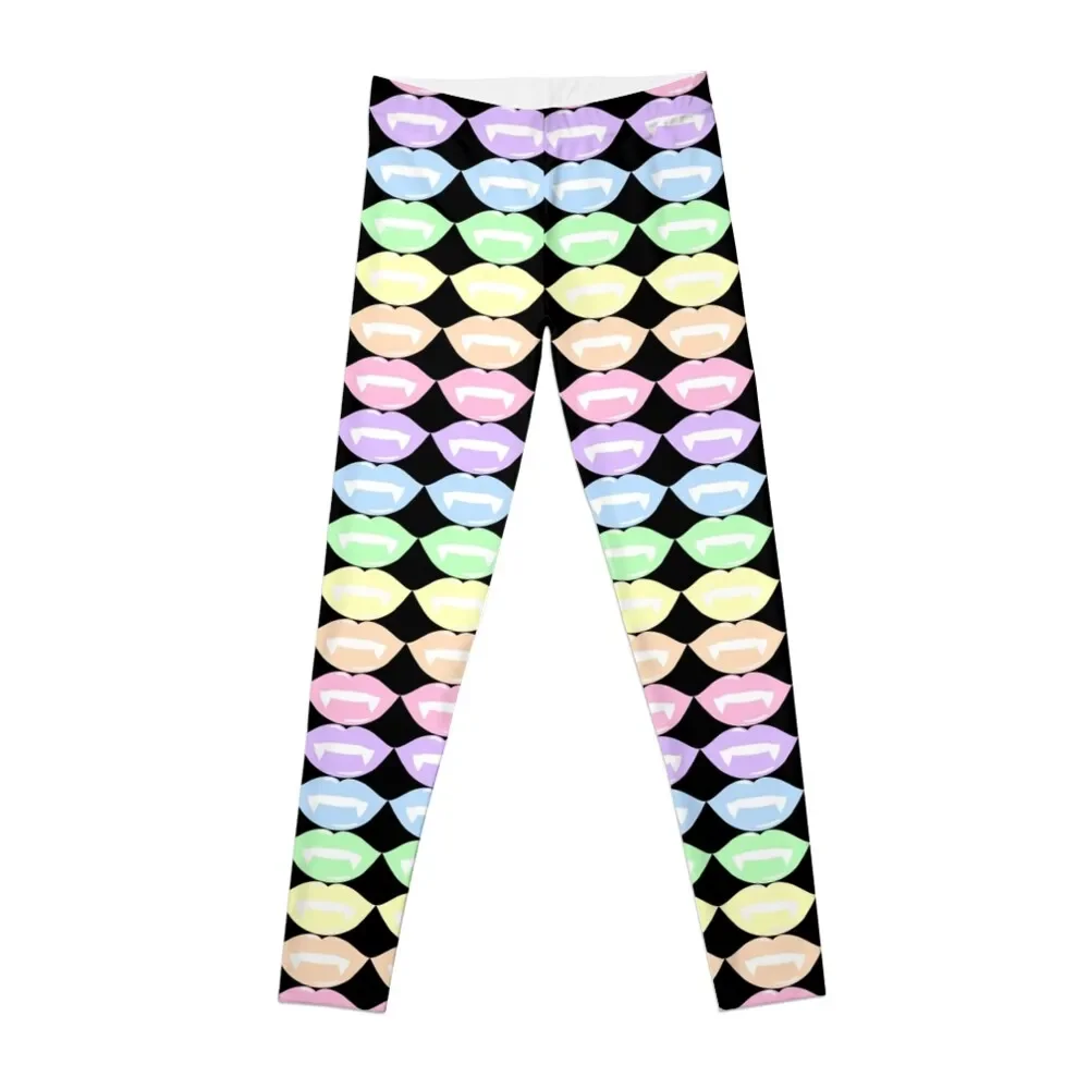 

Pastel Rainbow Vampire Lips - Vertical Leggings harem pants sporty woman gym Womens Leggings